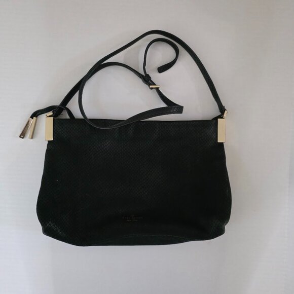 Kate Spade Suede Black Crossbody with Gold Hardware - Picture 1 of 10